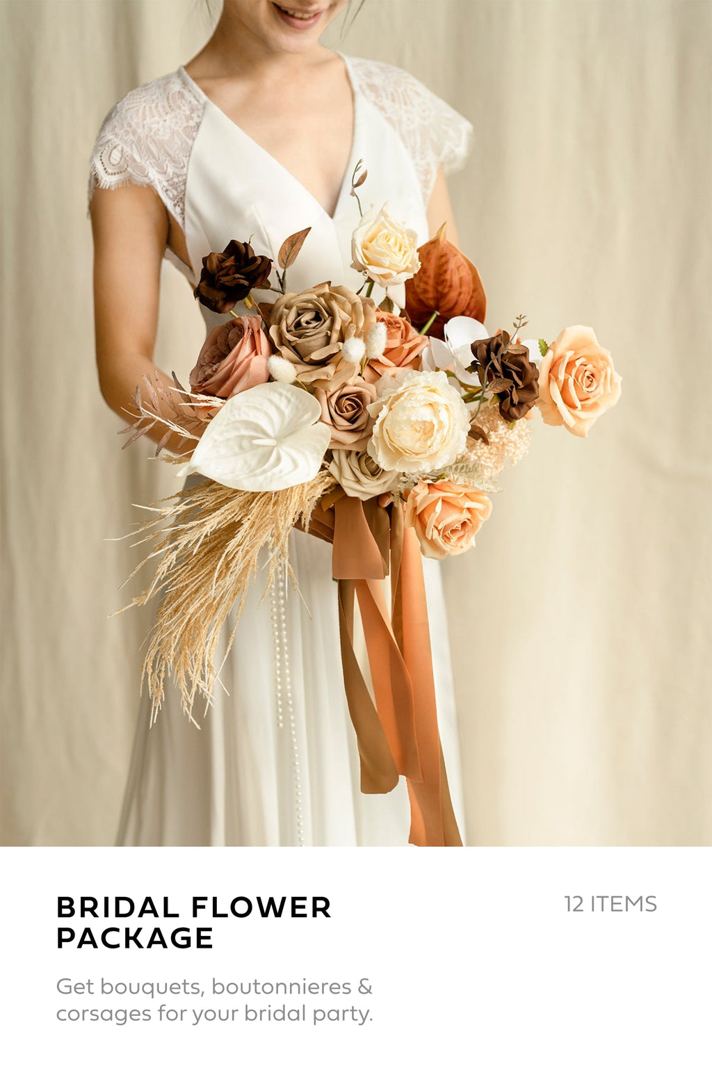 Bridal Flower Package in Rust & Sepia