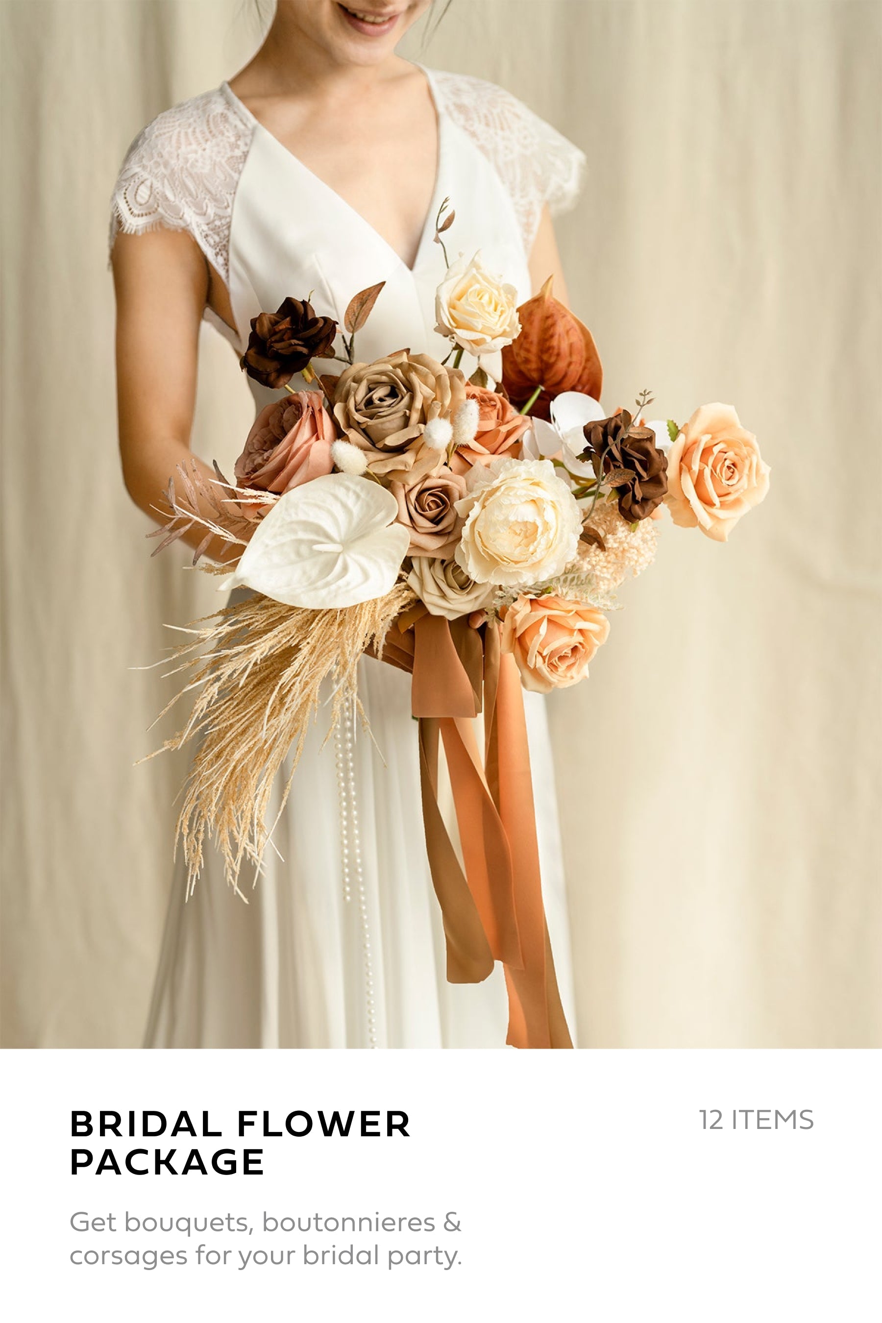 Bridal Flower Package in Rust & Sepia