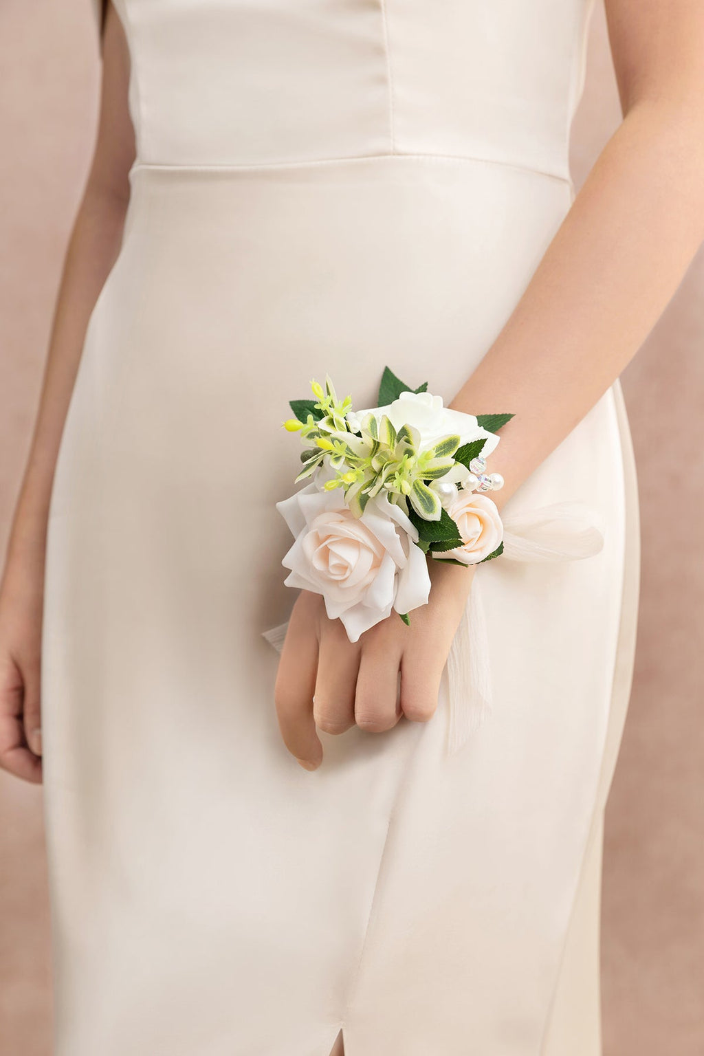 Wrist Corsages in Ivory & Cream (Set of 2)
