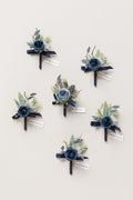 Boutonnieres in Dutch Blue & Navy Blue