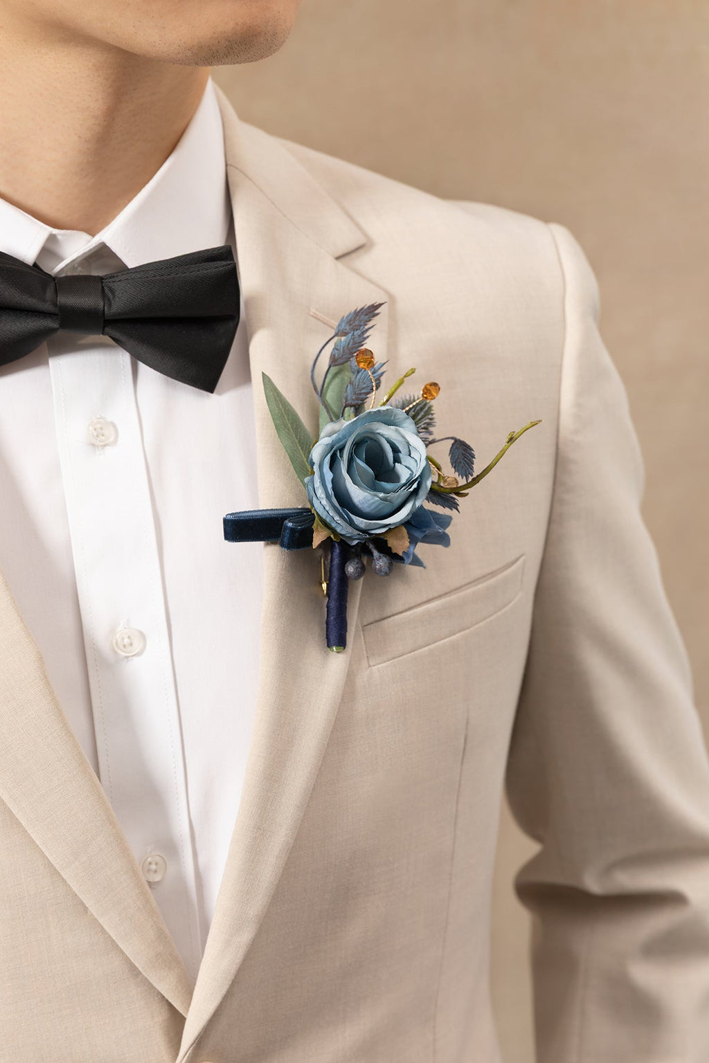 Boutonnieres in Dutch Blue & Navy Blue