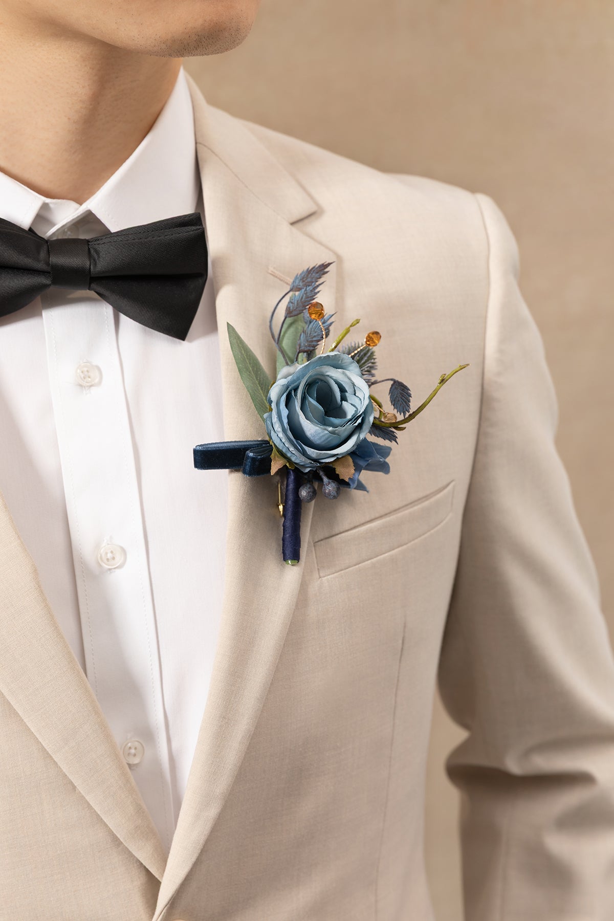 Boutonnieres in Dutch Blue & Navy Blue
