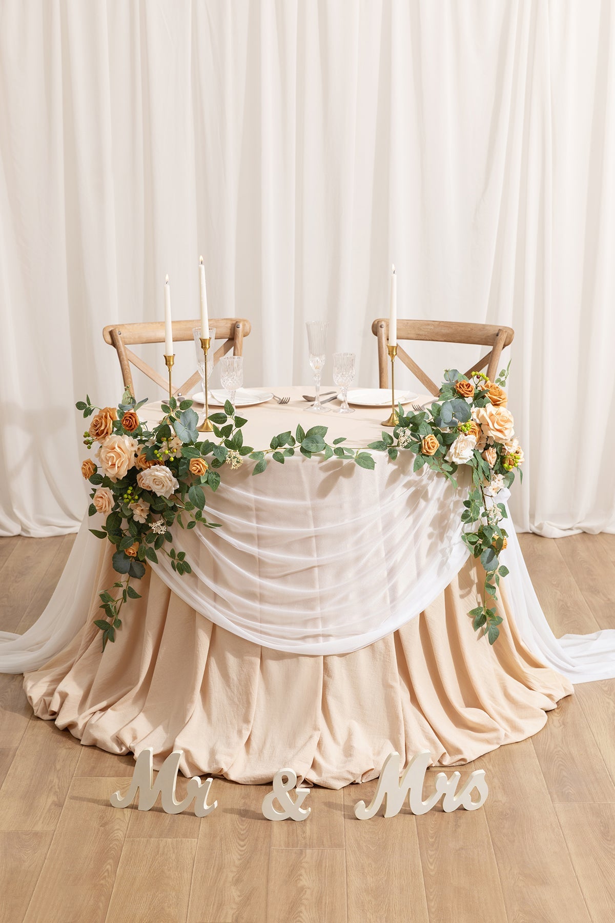 Romantic Sheer Table Runner 29" w x 14ft - Brilliant White