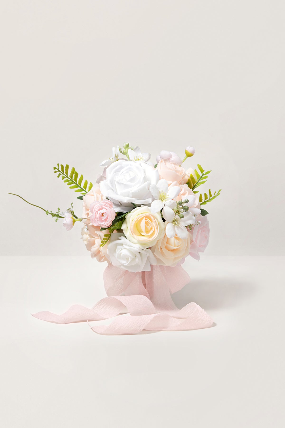 Round Bridesmaid Bouquets in Blush & Cream - Image 8