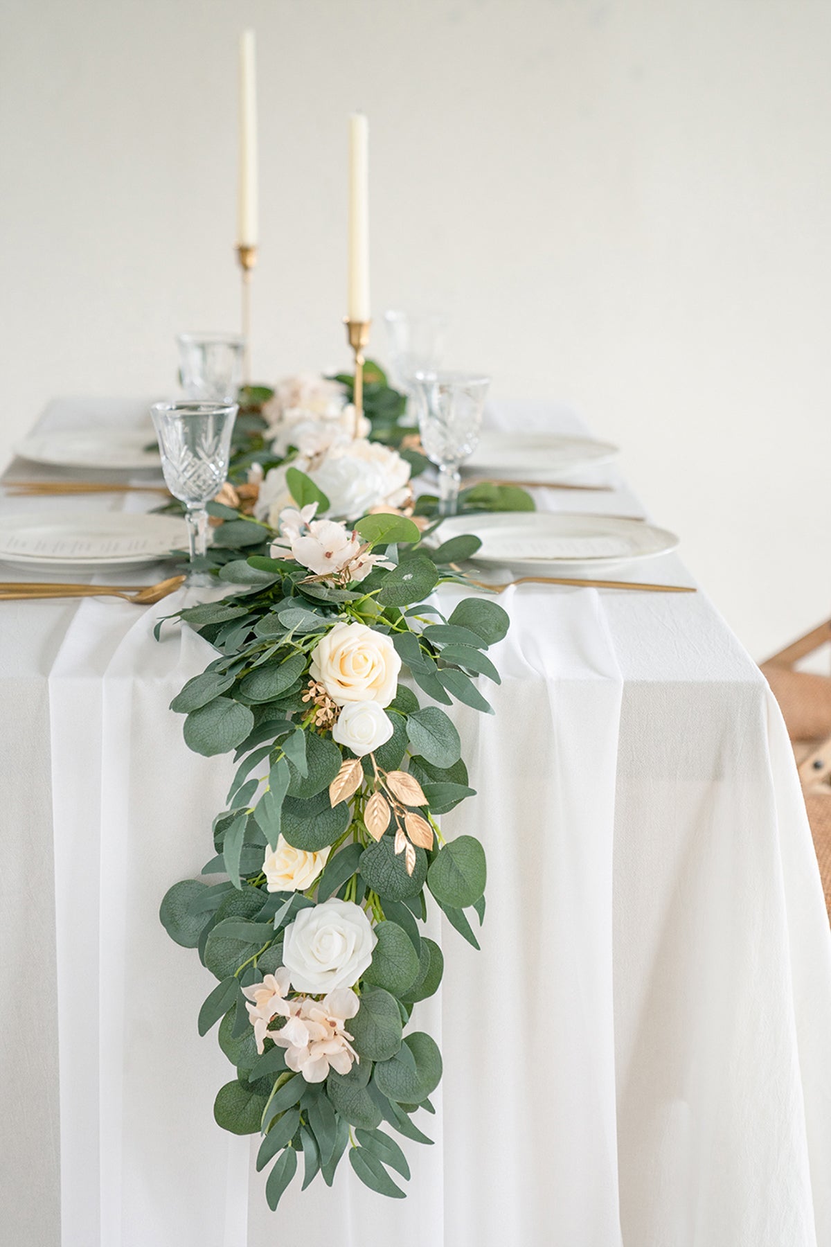 Romantic Sheer Table Runner 29" w x 14ft - Brilliant White
