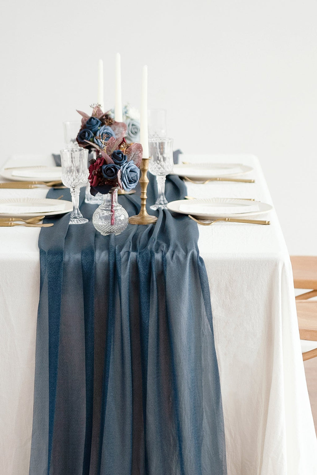 Table Runners in Burgundy & Navy (29" w x 14ft)