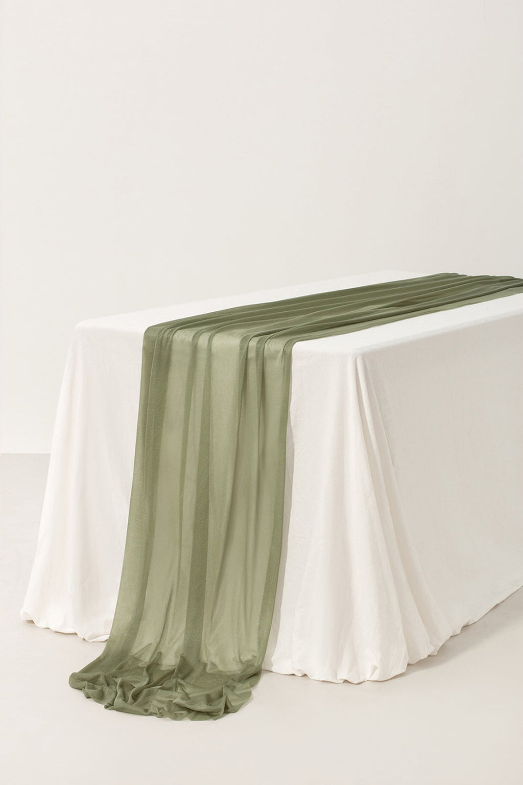 Table linens in Campsite Green (29"w x 10ft)