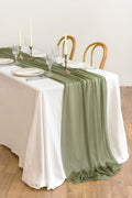 Table linens in Campsite Green (29"w x 10ft)