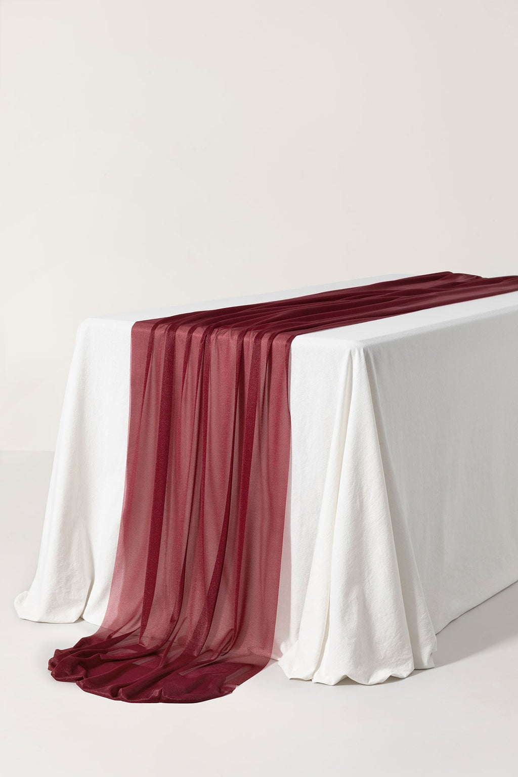 Romantic Sheer Table Runner 29"w x 14FT - Burgundy