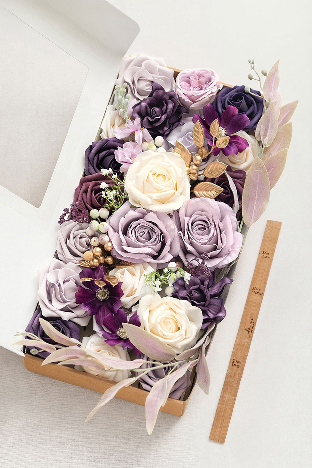 DIY Designer Flower Boxes in Lilac & Gold （Deluxe Box）丨Clearance