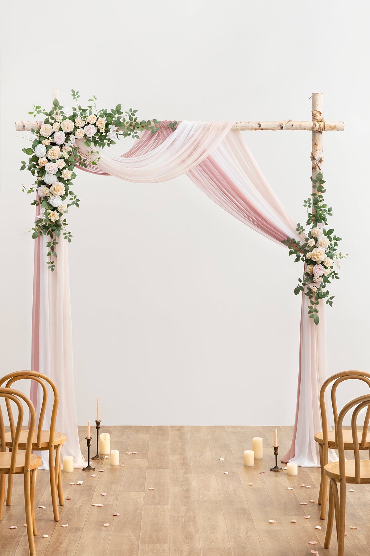 Wedding Arch Drapes in Gentle Blush
