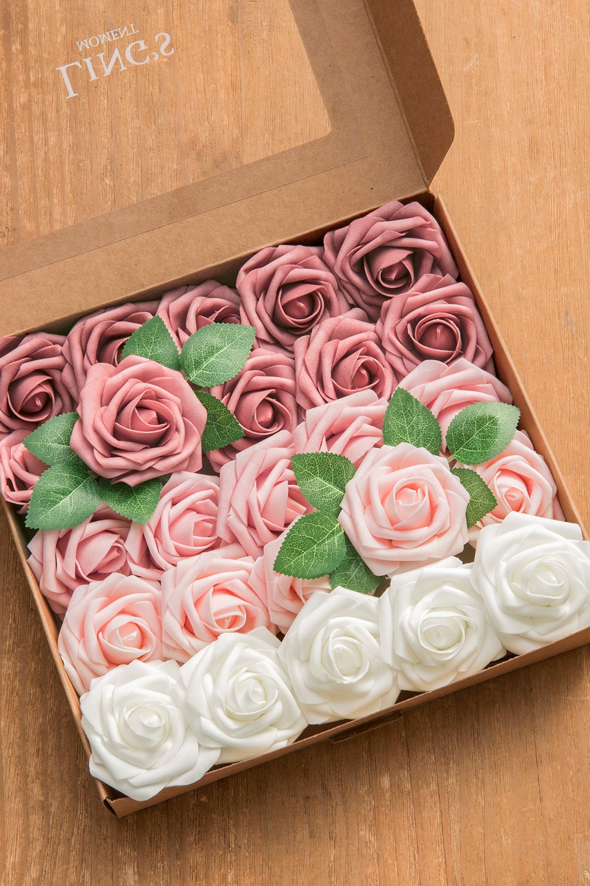 3" Foam Rose with Stem - Shades of Dusty Rose (25pcs)