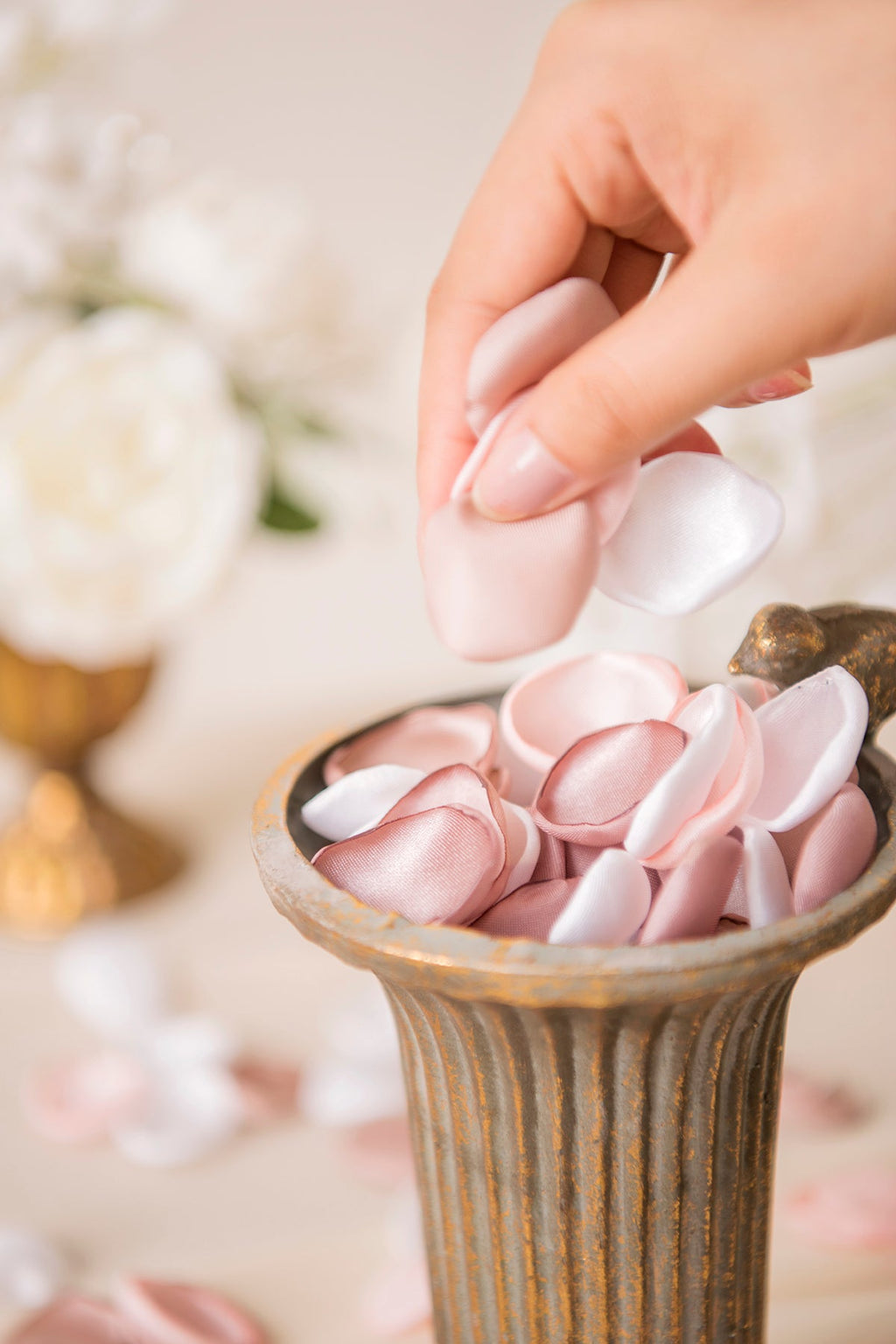 Silk Rose Petals in Nude Pink