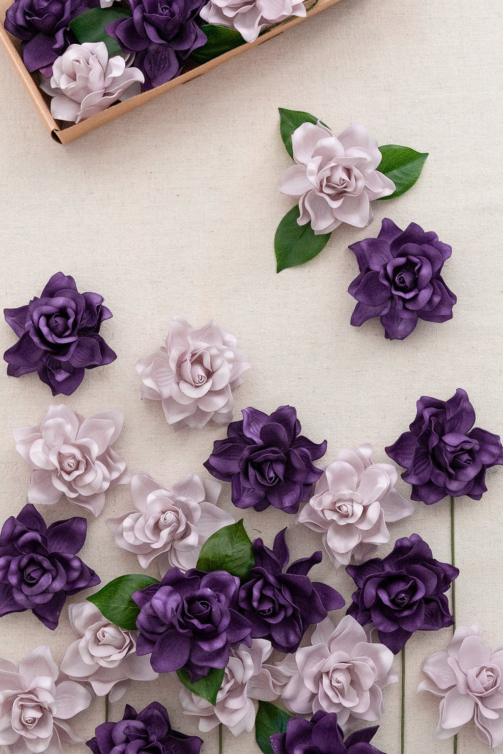 2.7" Foam Gardenia with Stem - Lilac & Purple（25pcs）