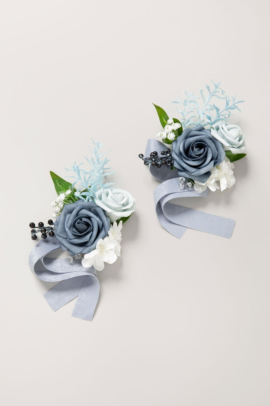 Wrist Corsages in Romantic Dusty Blue - Image 7