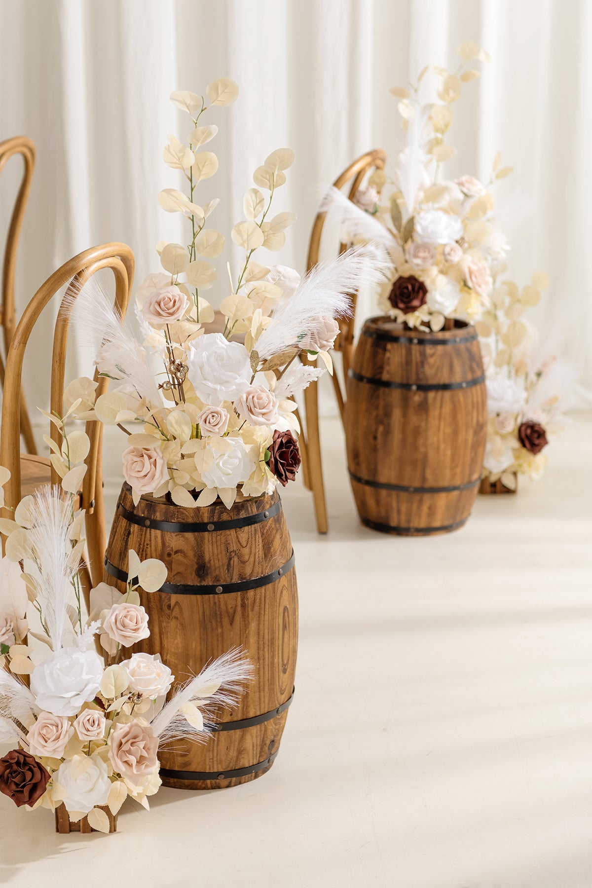 Wedding Aisle Runner Flower Arrangement in White & Beige | Clearance丨Clearance