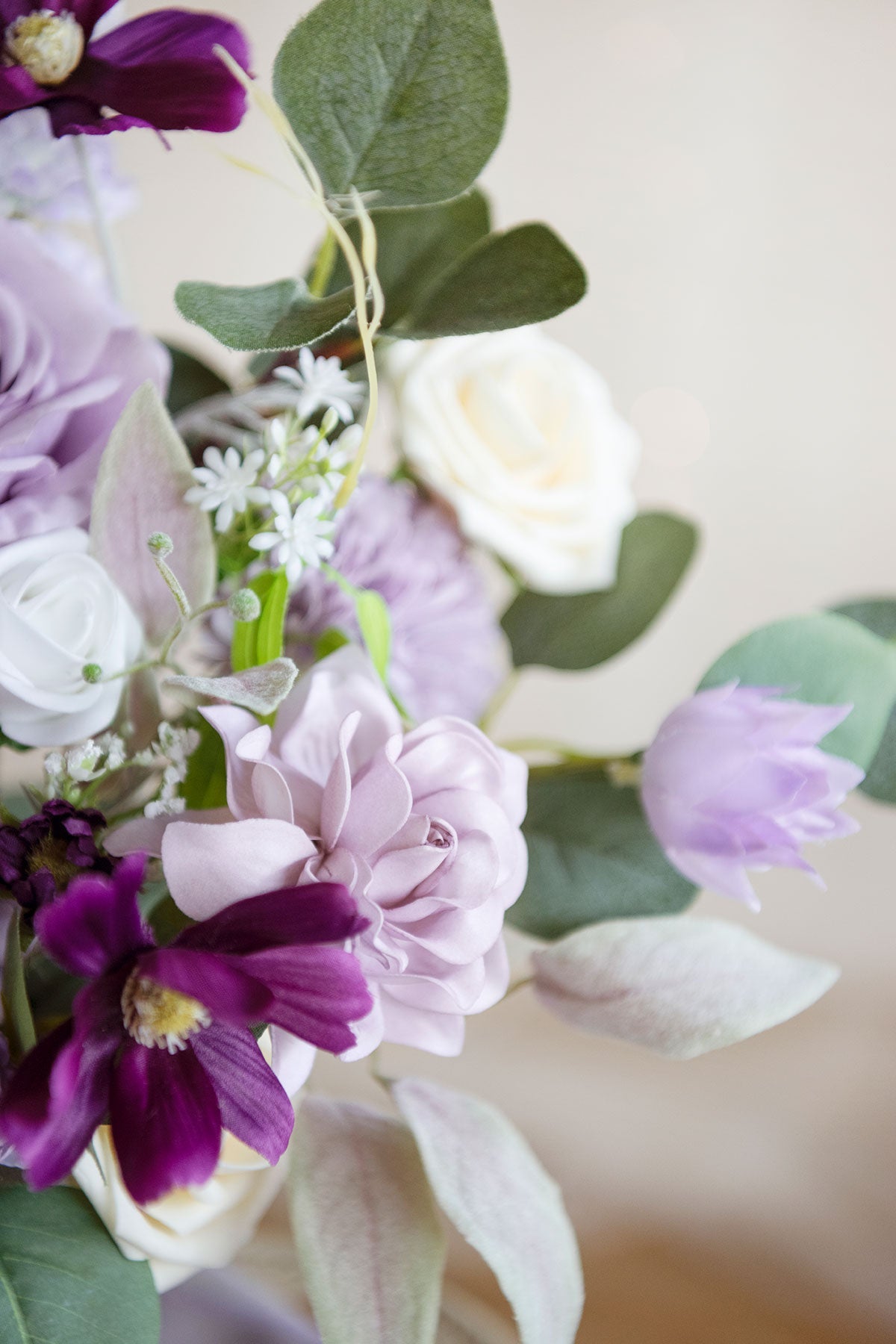 2.7" Foam Gardenia with Stem - Lilac & Purple（25pcs）