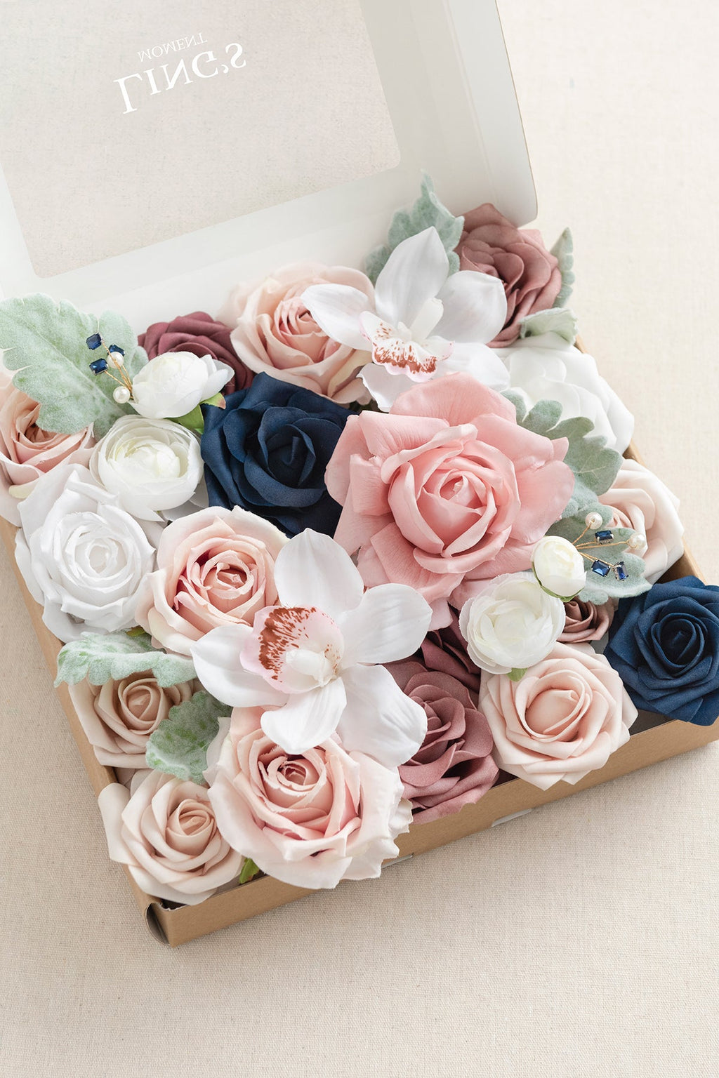DIY Designer Flower Boxes in Kiera Dusty Rose & Navy Grand Box丨Clearance