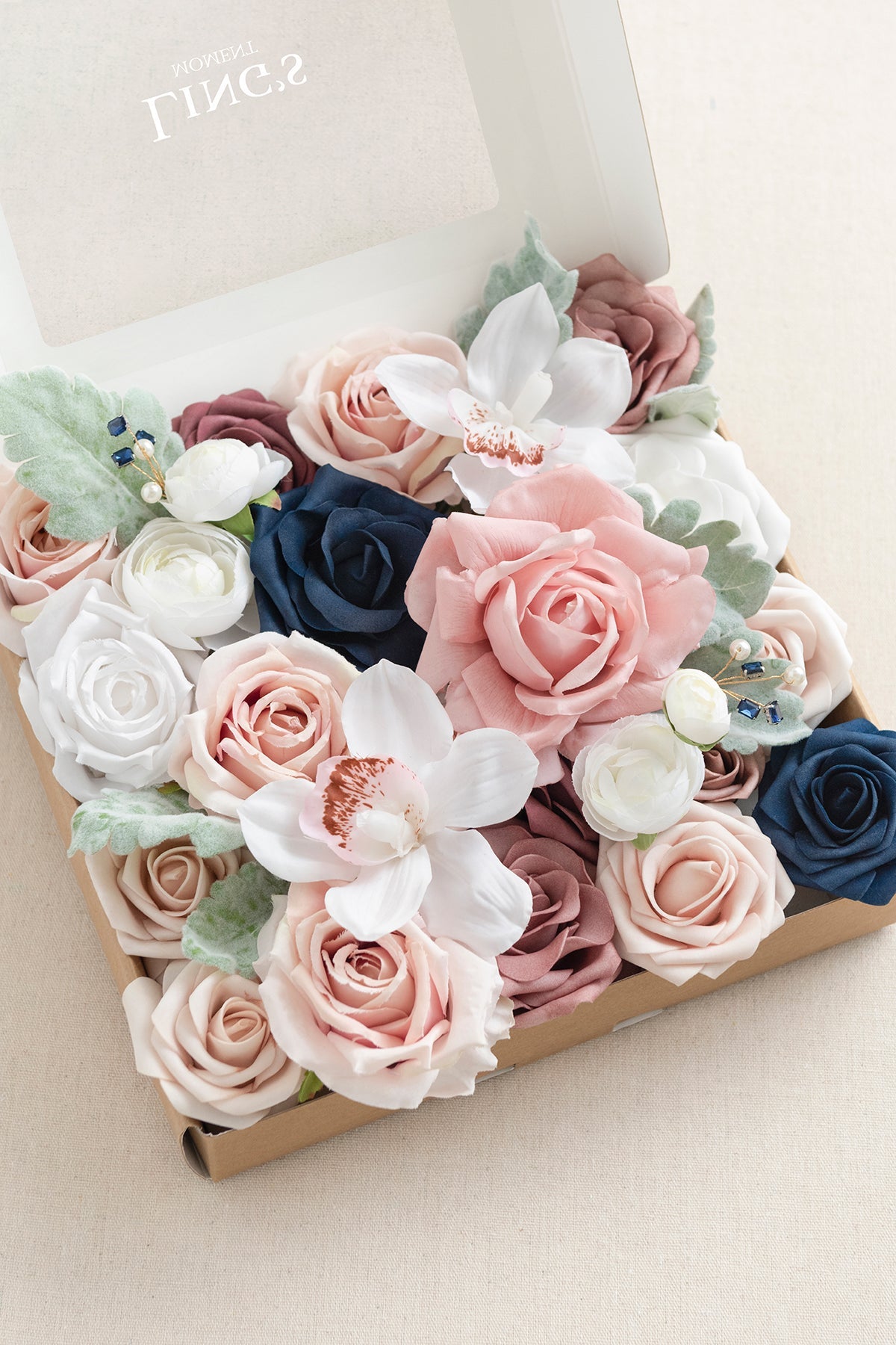 DIY Designer Flower Boxes in Kiera Dusty Rose & Navy Grand Box丨Clearance