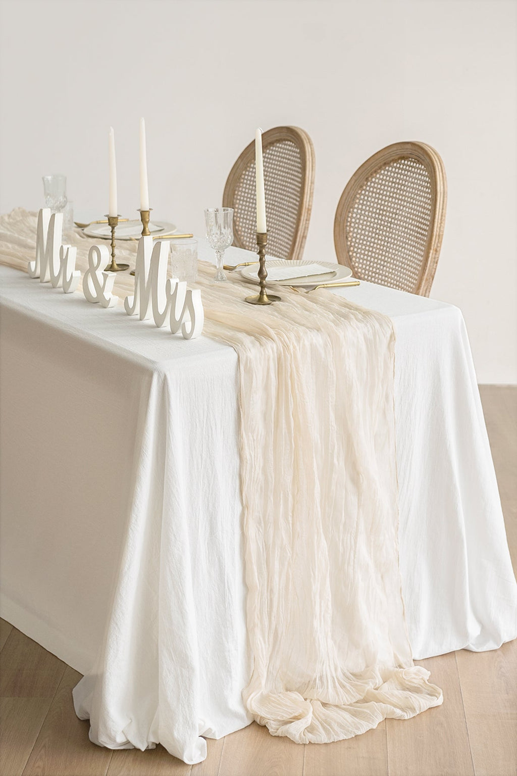 Cheesecloth Napkins & Table Runner Set for Reception