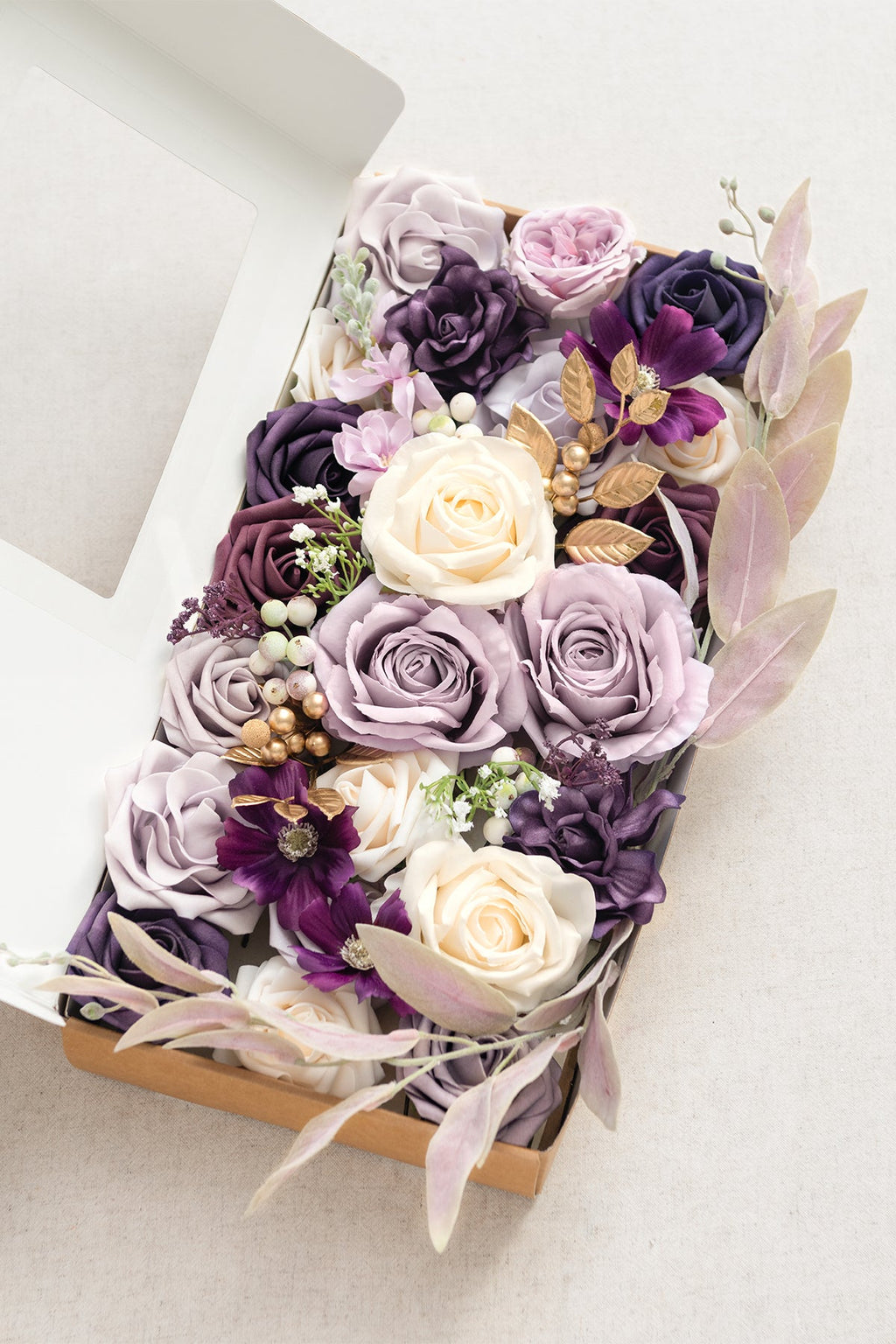 DIY Designer Flower Boxes in Lilac & Gold （Deluxe Box）丨Clearance