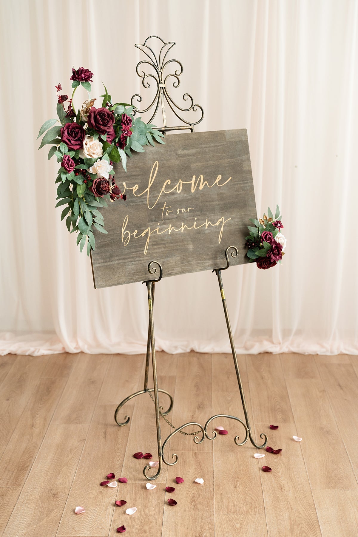 Combo Set Flower Sign Decor in Romantic Marsala丨Clearance