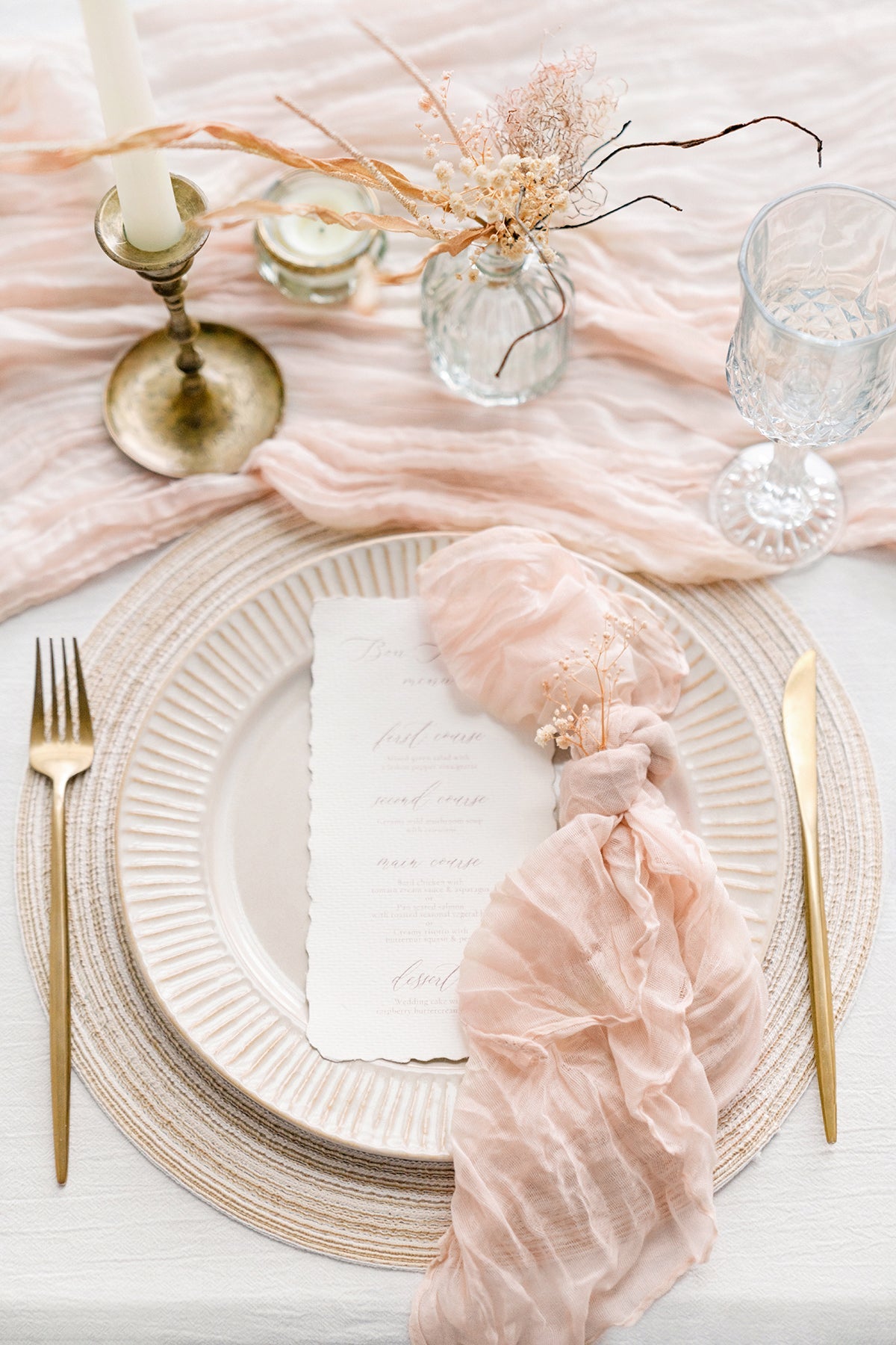 Cheesecloth Napkins & Table Runner Set for Reception - Image 5