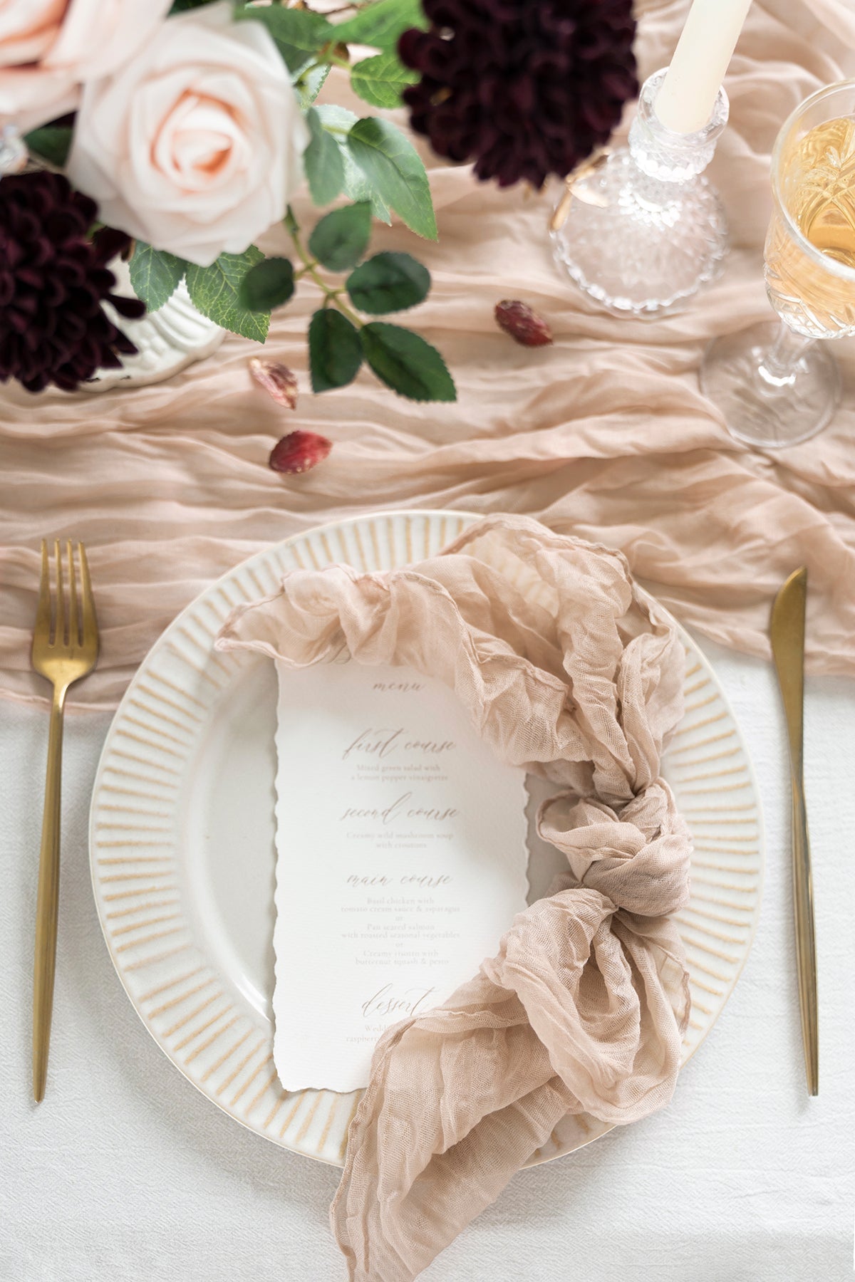 Cheesecloth Napkins in Warm Sand