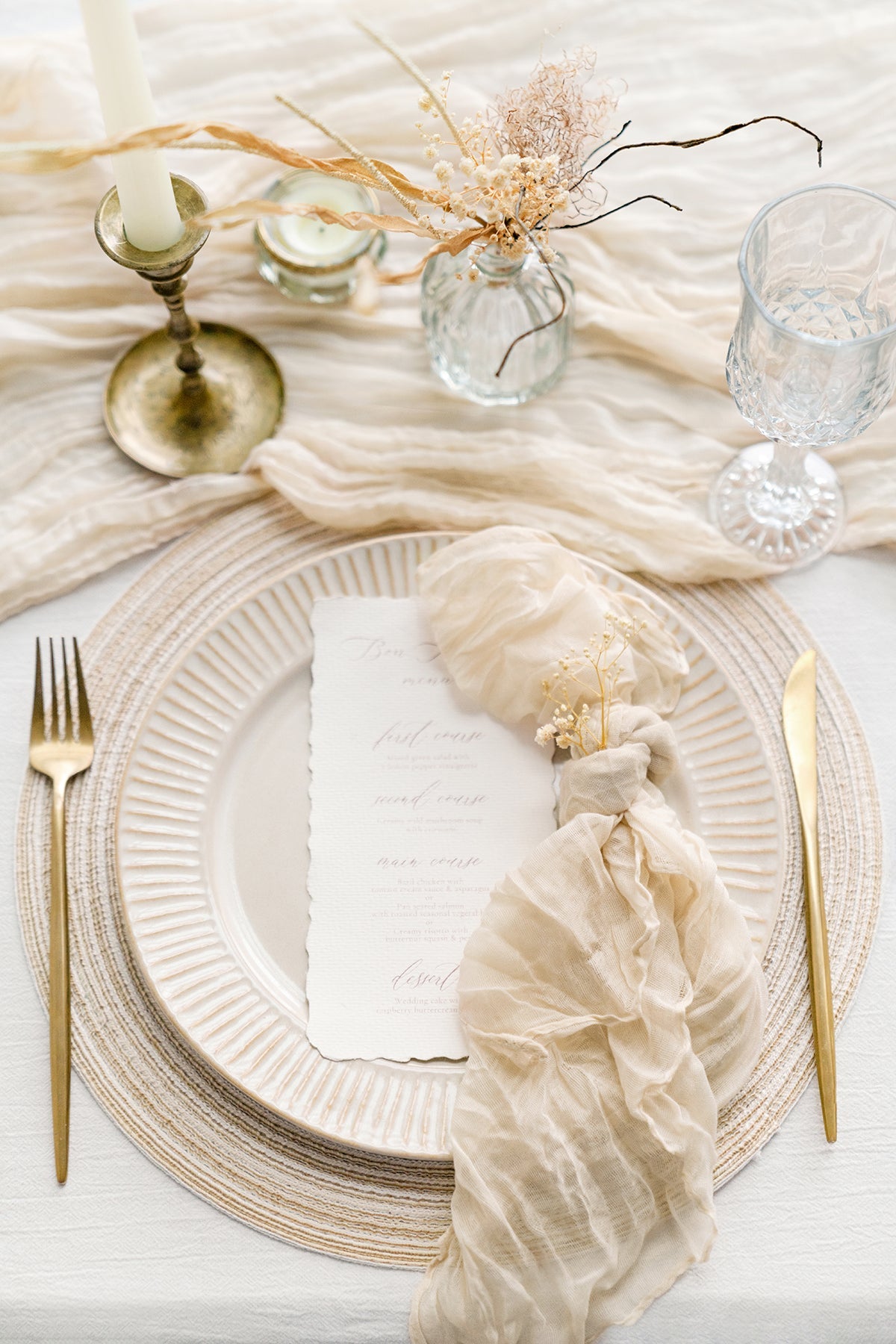 Cheesecloth Napkins & Table Runner Set for Reception - Image 17