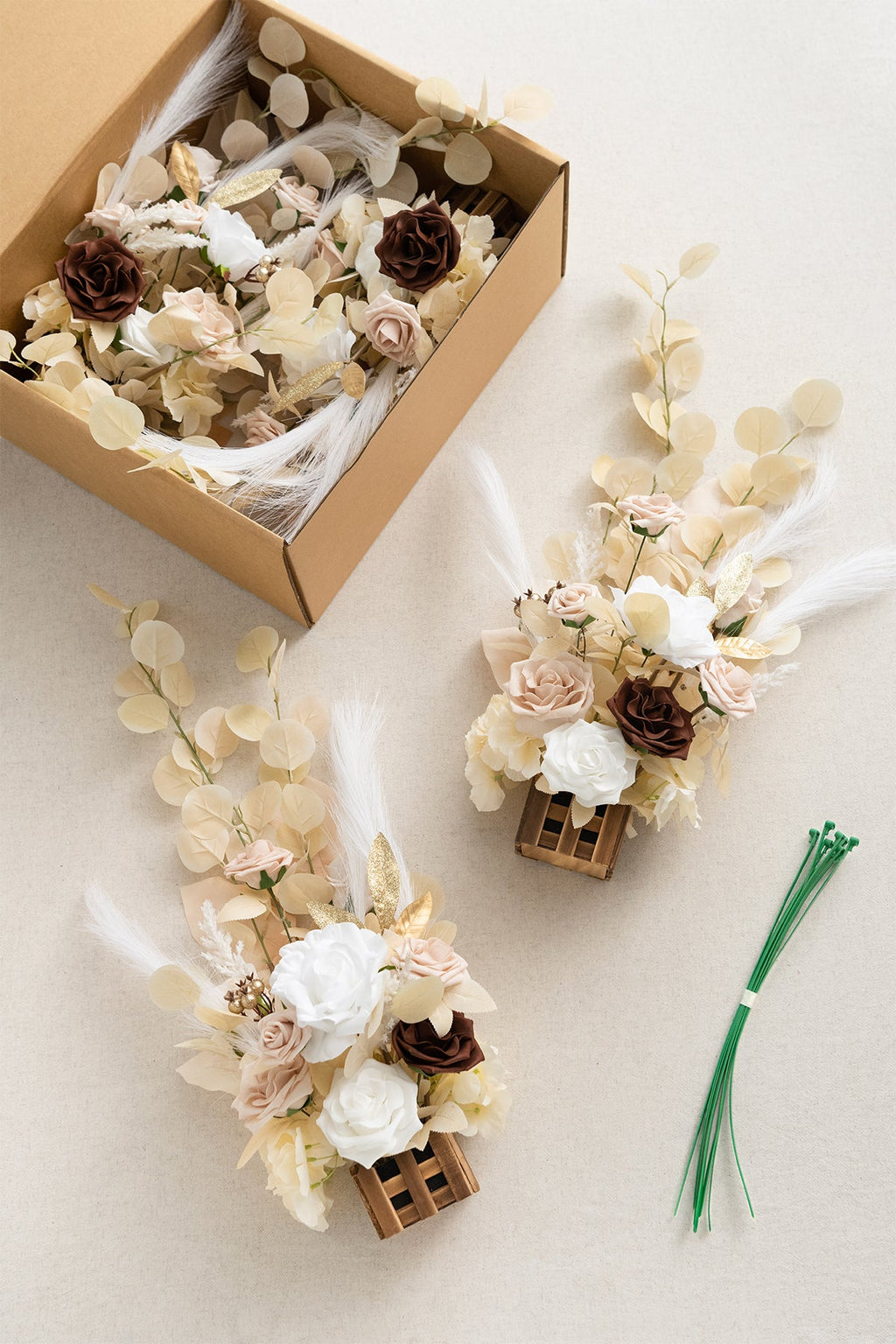 Wedding Aisle Runner Flower Arrangement in White & Beige | Clearance丨Clearance