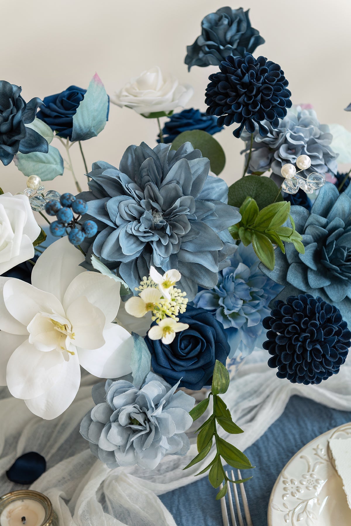 DIY Designer Flower Boxes in Dusty Blue & Navy Deluxe Box