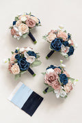 Round Bridesmaid Bouquets in 7" Round (Set of 4)