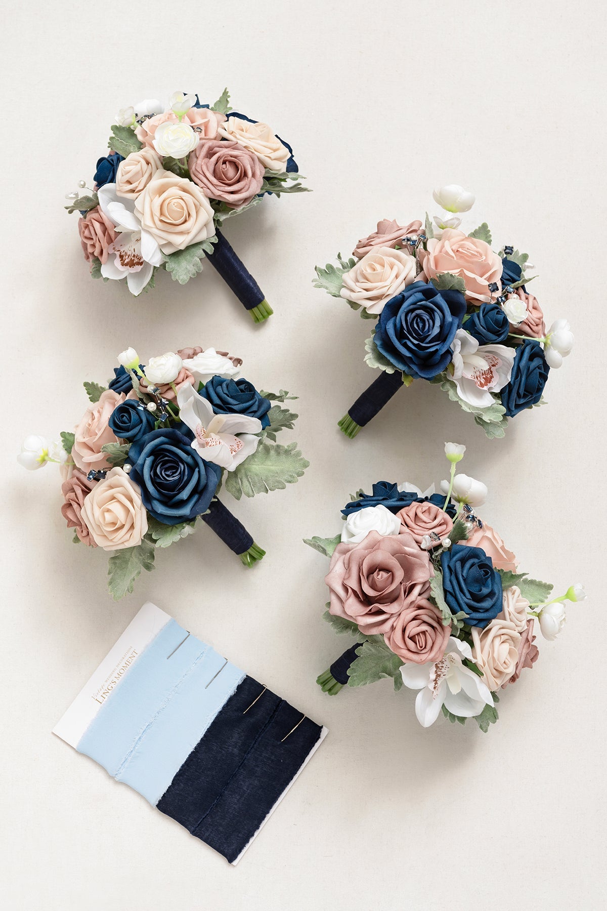Round Bridesmaid Bouquets in 7" Round (Set of 4)