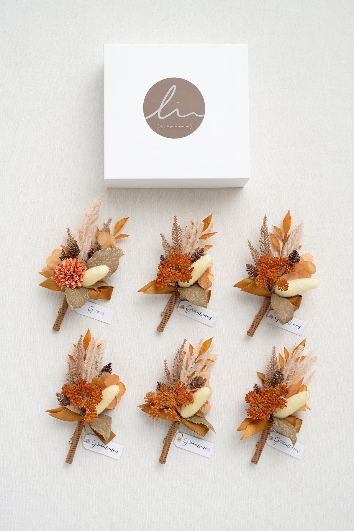Additional Flower Decorations in Boutonniere (Set of 6)丨Clearance