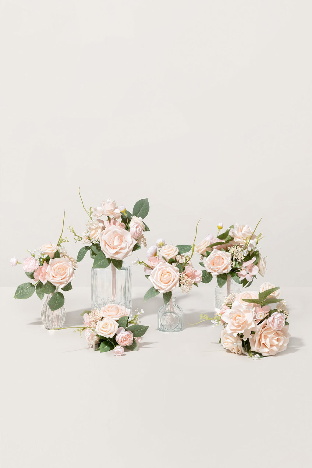 Mini Premade Flower Centerpiece Set in Blush & Cream