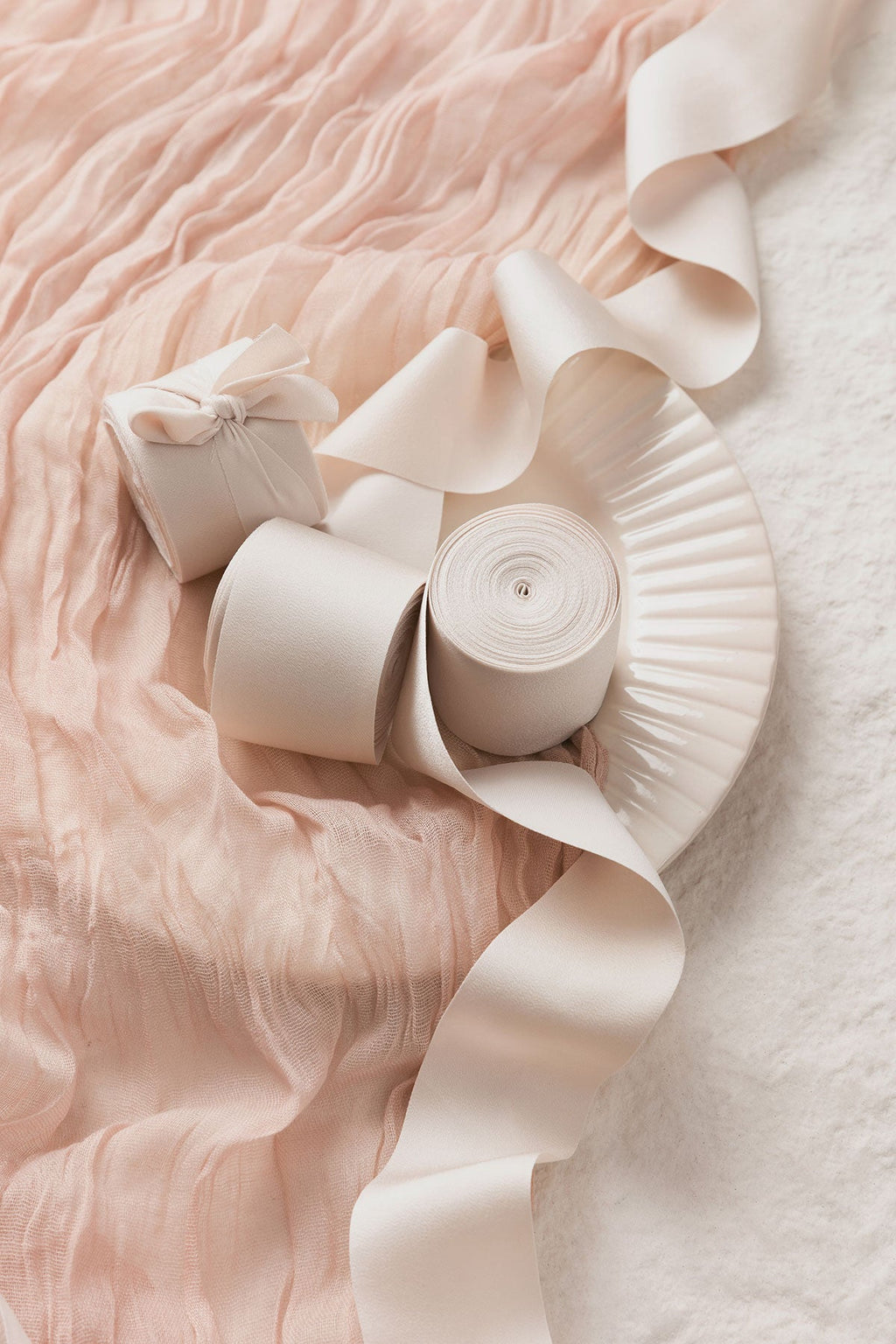 Matte Satin Ribbons 1.5" w x 6 Yards (Set of 3) in Tawny Beige