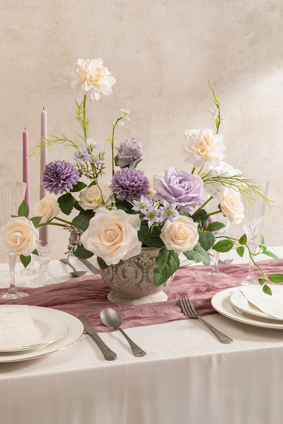 DIY Designer Flower Boxes in Lilac & Cream（Deluxe Box）