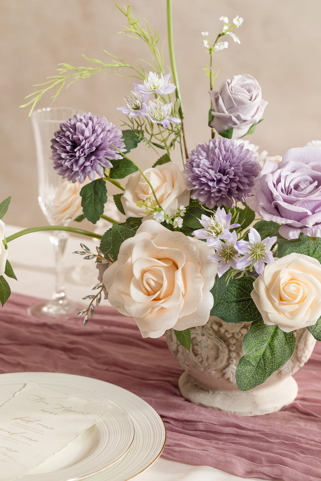 DIY Designer Flower Boxes in Lilac & Cream（Deluxe Box）
