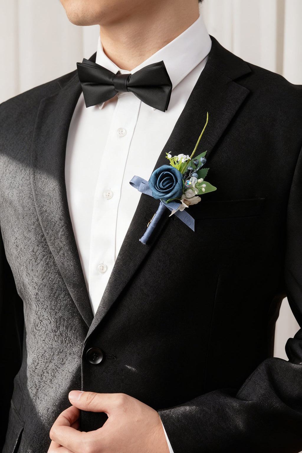 Boutonnieres in Romantic Dusty Blue (Set of 6)