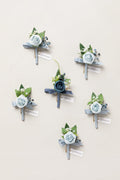 Boutonnieres in Romantic Dusty Blue (Set of 6)