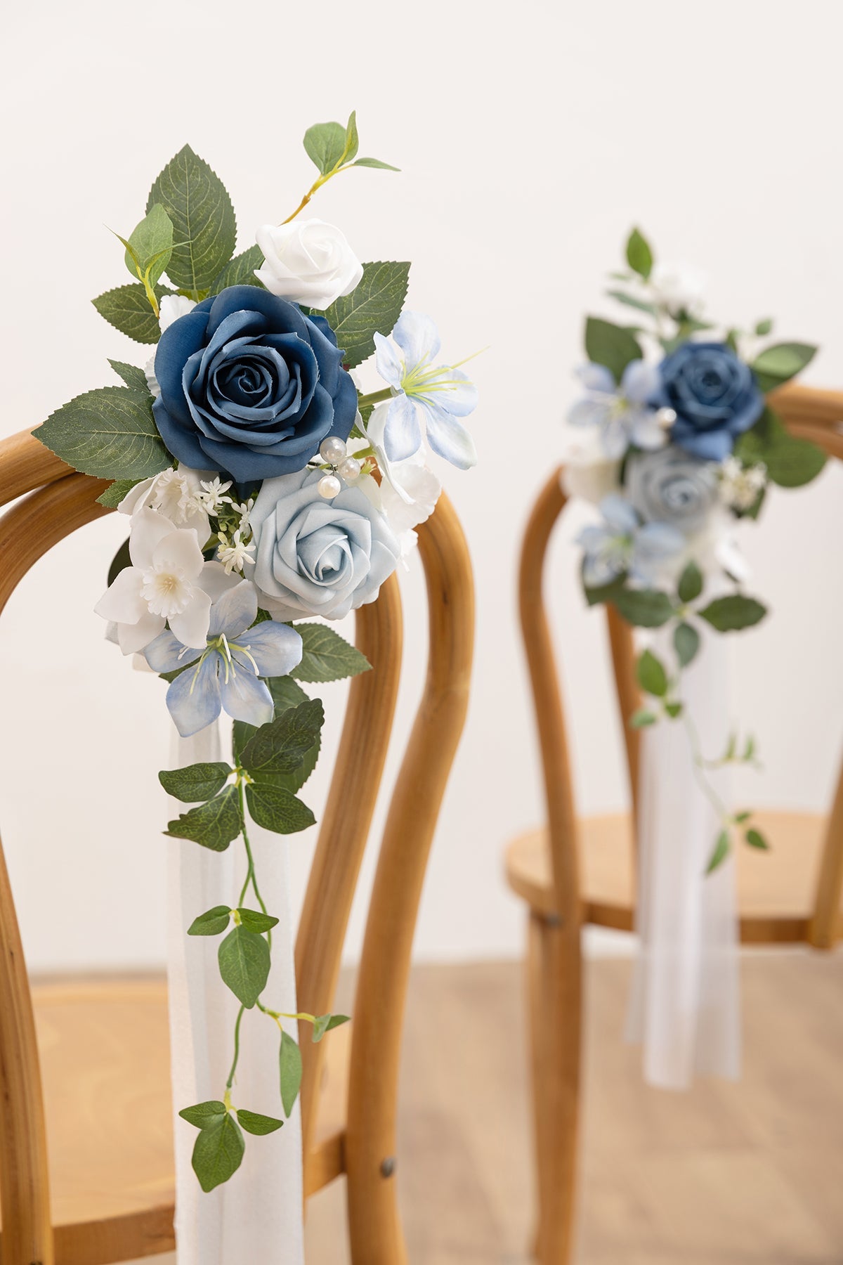 Wedding Aisle Decoration Pew Flowers in Dutch Blue & Powder Blue (Set of 2)丨Clearance