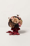 Round Bridesmaid Bouquets in Earth Brown & Black Baccara (Set of 4)