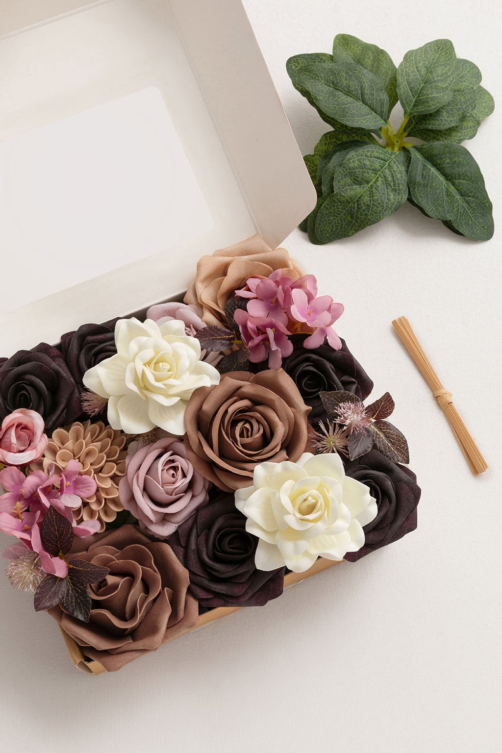 Mini Bouquet Combo Flower Box - Earth Brown & Black Baccara