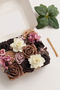Mini Bouquet Combo Flower Box - Earth Brown & Black Baccara