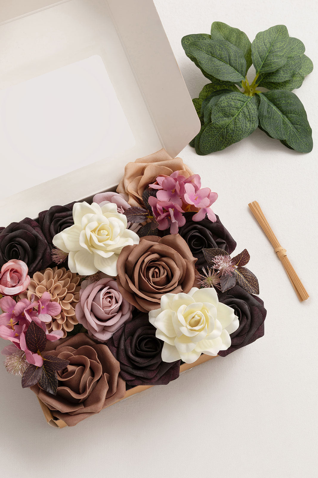 Mini Bouquet Combo Flower Box - Earth Brown & Black Baccara