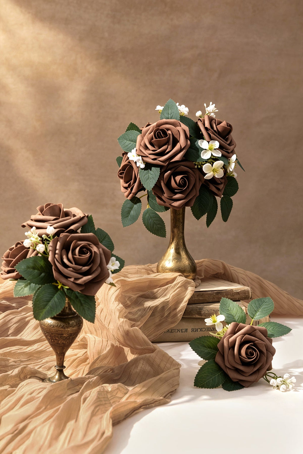 3" Foam Rose with Stem - Earth Brown (25pcs)