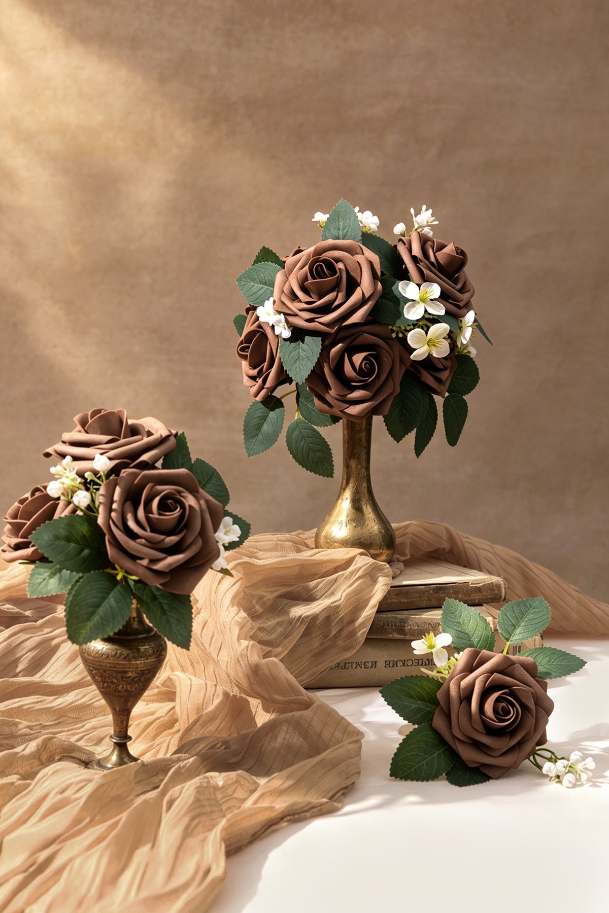 3" Foam Rose with Stem - Earth Brown (25pcs)