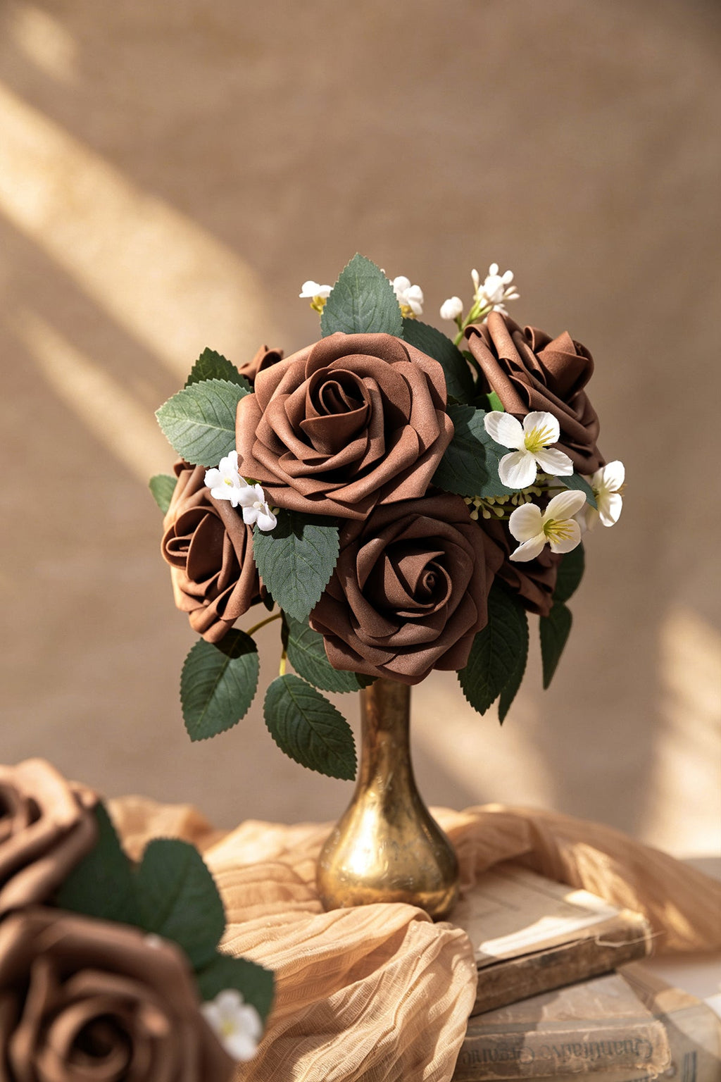 3" Foam Rose with Stem - Earth Brown (25pcs)
