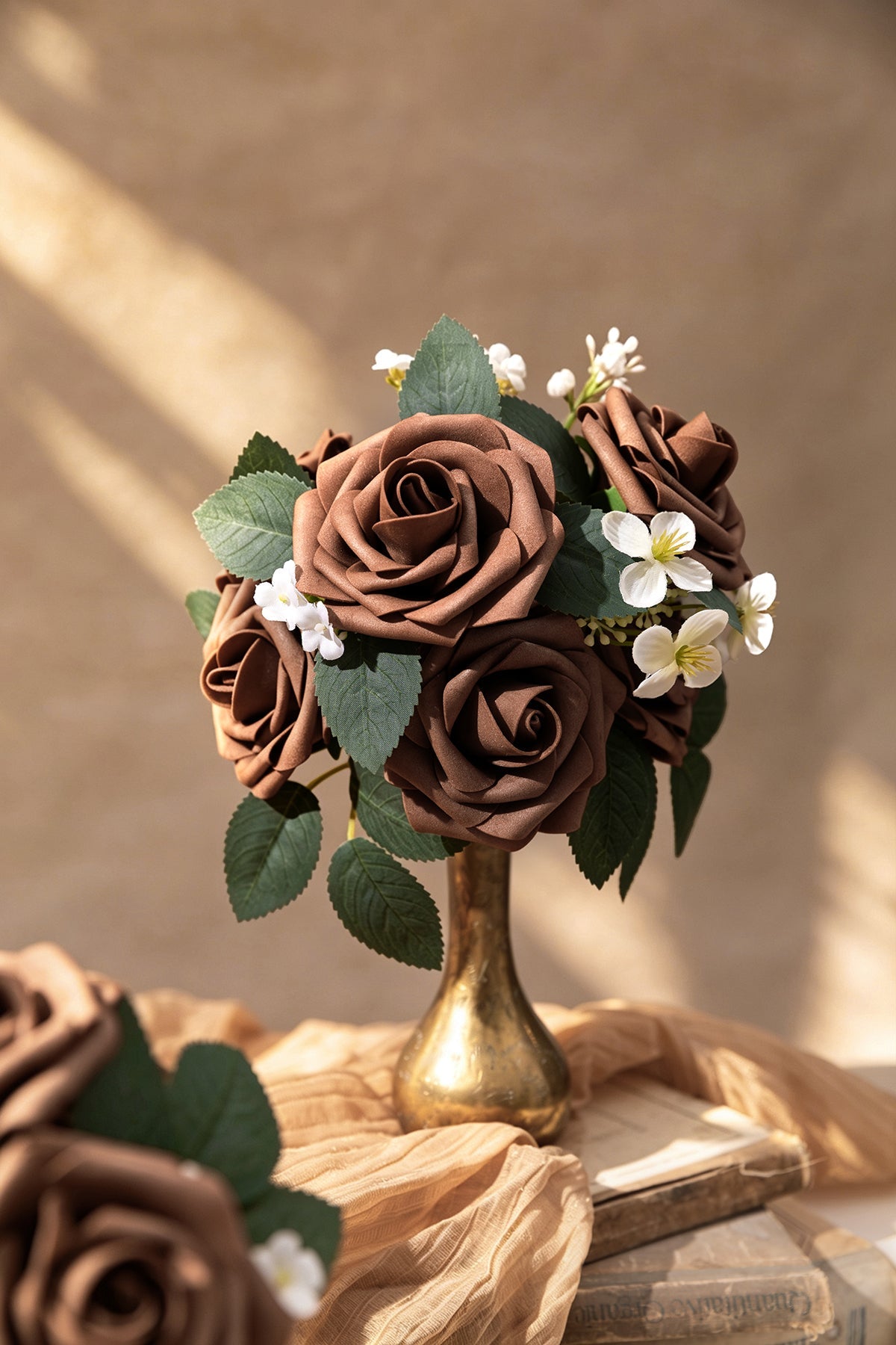 3" Foam Rose with Stem - Earth Brown (25pcs)