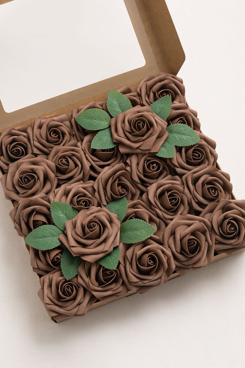 3" Foam Rose with Stem - Earth Brown (25pcs)